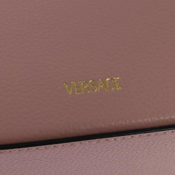 VERSACE Shoulder Bag Leather Pink Gold Auth 114697V - Picture 2 of 16